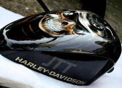 Harley-Davidson 48 vẽ 3D hình mặt quỷ ở Sài Gòn