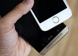 iPhone 5s màu vàng đọ dáng với HTC One Gold tại Việt Nam