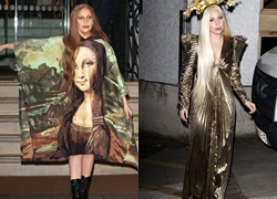 Lady Gaga diện váy in hình Mona Lisa kỳ quái