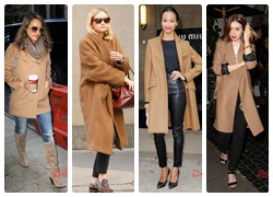 Sao Hollywood phong cách với camel coat