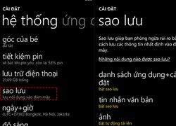 Sao lưu và khôi phục dữ liệu trên thiết bị Windows Phone 8