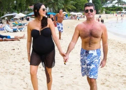 Simon Cowell đưa bạn gái bầu bí đi tắm biển