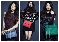 Suzy sành điệu với túi Bean Pole trên W Korea