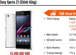 Xperia Z1 và Z chính hãng cùng giảm giá 1 triệu đồng