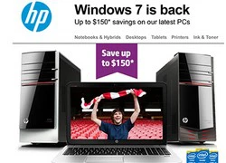 Chán nản với Windows 8, HP quay sang quảng cáo máy tính chạy Windows 7