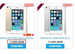 Giá iPhone 5s màu vàng tụt thảm hại ở Việt Nam