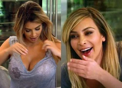 Kim Kardashian bị chảy sữa khi đang quay phim