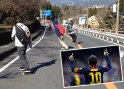 Messi trổ tài trượt ván điệu nghệ