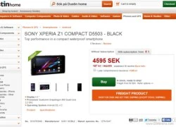 Sony Xperia Z1 Compact giá 520 euro tại Thụy Điển