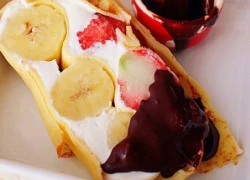 [Chế biến] - Kem hoa quả bọc trong bánh crepe