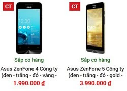 Đại lý đưa giá Zenfone tại VN từ 1,99 đến 5,99 triệu đồng