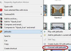 Đổi "đuôi" tập tin nhạc, phim bằng jetAudio