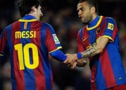 Messi và Dani Alves "dọa" khán giả bằng kĩ thuật siêu đẳng