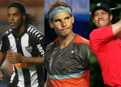 Nadal tranh giải cùng Ronaldinho và Tiger Woods