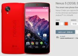 Nexus 5 phiên bản màu đỏ chính thức xuất hiện, giá bán không đổi