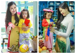 Vợ con Huy Khánh khoe trang phục ngày Xuân