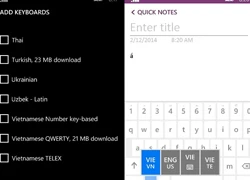 Windows Phone 8.1 chính thức hỗ trợ gõ tiếng Việt kiểu Telex và VNI