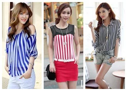 Màu sắc blouses trên phố ngày cuối tuần đầy nắng