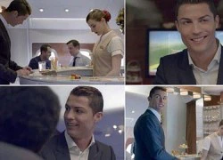 Ronaldo đóng quảng cáo cùng Pele trên máy bay