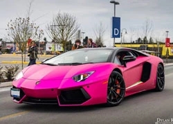 Siêu xe Lamborghini Aventador màu hồng nhám nữ tính