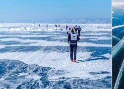 Thi chạy 42km trên mặt hồ đóng băng