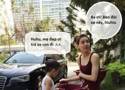 Thú vị hình ảnh Hà Hồ "tranh" xe với Subeo