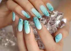 10 mẫu nail xanh bạc hà tuyệt đẹp