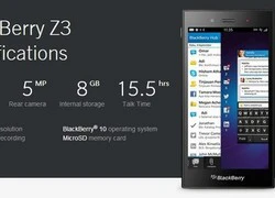 BlackBerry công bố cấu hình chính thức của BlackBerry Z3