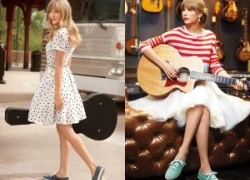 Mix váy điệu với giày thể thao kiểu Taylor Swift