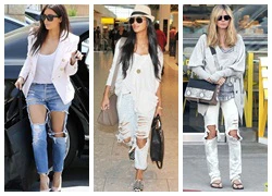 Mốt jeans rách tả tơi gây phản cảm của sao