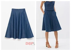 Điệu đà cùng chân váy midi denim