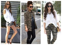 Họa tiết camo xu hướng street style rất "chất" cho ngày hè