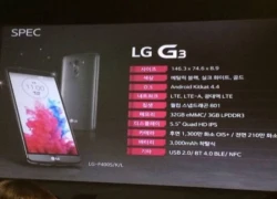 Lộ cấu hình LG G3 với màn hình 2K