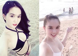 Mỹ nhân Việt diện bikini &#8216;tự sướng&#8217; trên bãi biển