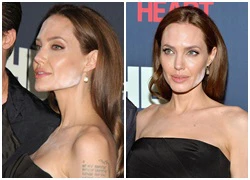 Nguyên nhân khiến mặt Angelina Jolie loang lổ phấn