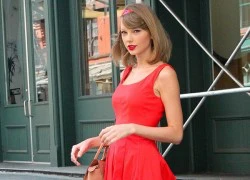 Taylor Swift diện đầm đỏ cực nữ tính đi tập gym