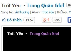 'Trót yêu' của Trung Quân Idol lại dẫn đầu BXH Zing