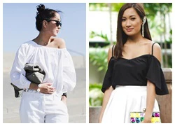 Áo trễ vai, váy midi lên ngôi trong street style châu Á