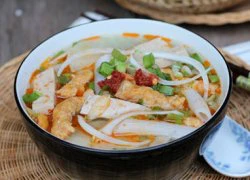 [Chế biến] - Súp nui gạo và chả suông