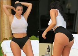 Kim Kardashian táo bạo khoe các đường cong "lộ bự" ở bể bơi