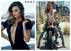 Miranda Kerr mặc áo xẻ táo bạo, khoe vòng ngực căng đầy