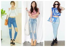 Mix jeans rách đa phong cách cho nàng