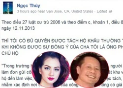 Ngọc Thúy bức xúc vì bị cho là tranh chấp tài sản khi tách khẩu