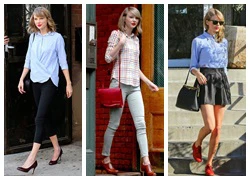 Taylor Swift chuyên diện sơ mi siêu đơn giản vẫn nổi bật