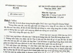 Tuyển sinh lớp 10 tại Hà Nội: Bất ngờ với đề thi Văn