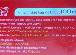 Ăn mì trúng 100 triệu: &#8220;Không trả thưởng cho thẻ không hợp lệ&#8221;