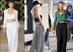 Bộ đôi quần ống rộng và áo croptop sành điệu cho mùa hè 2014