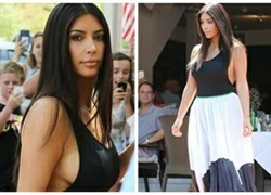 Kim Kardashian gây chú ý với vòng 1 "thả rông" lấp ló