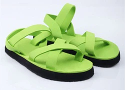 Sandal nữ quai chéo màu xanh chuối