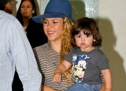 Shakira tươi tắn bế con trai Milan đến Brazil